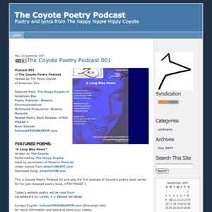 WEB BLOG of The Coyote Poetry Podcast