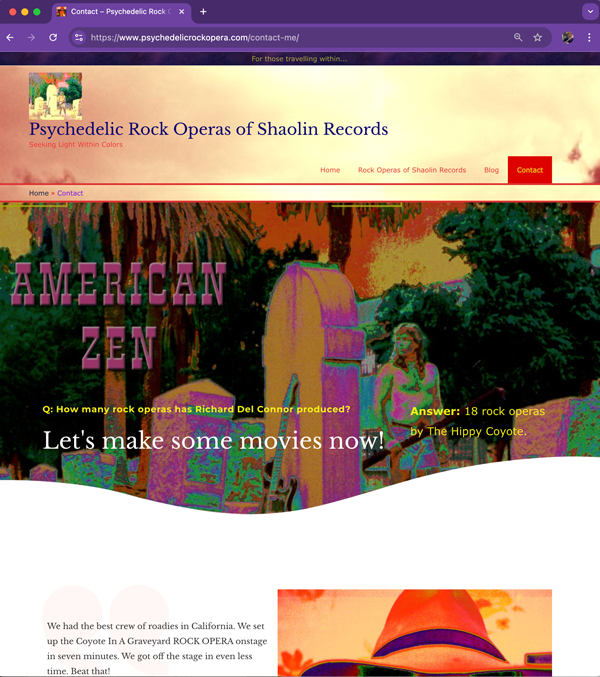 Coyote writes ALL the songs for American Zen